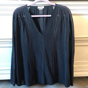 L’agence long sleeve silk top